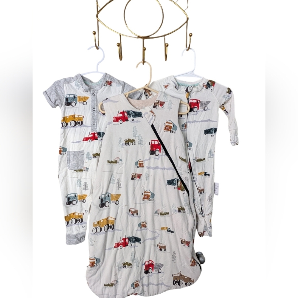 🇨🇦 Loulou Lollipop Winter Trucks Kids Sleep Sack Pajamas Set